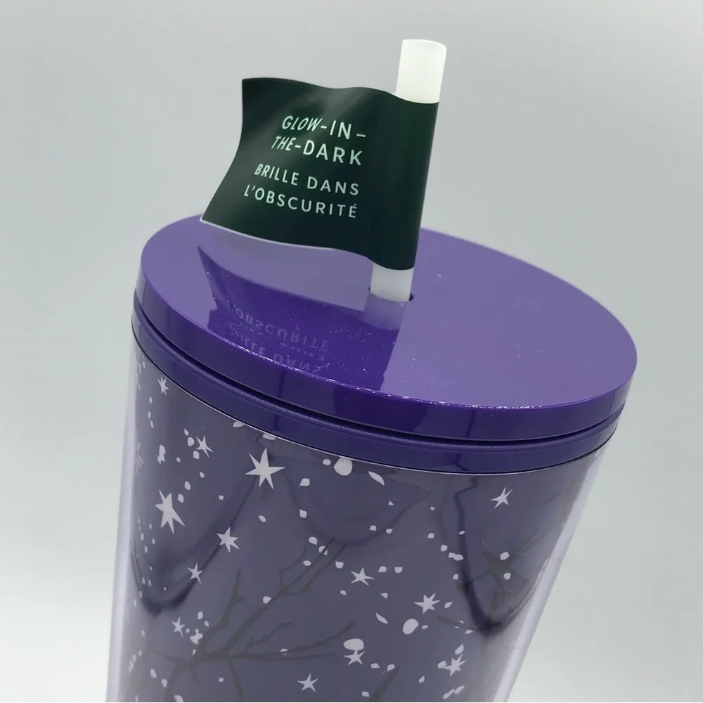 Starbucks 2022 Holiday Purple‎ Preying Eyes Glow in Dark 24oz Tumbler Halloween